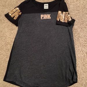 PINK VICTORIA SECRET SEQUIN SHIRT